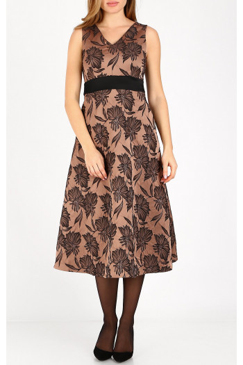A luxurious jacquard dress in Cafe Crеme colour