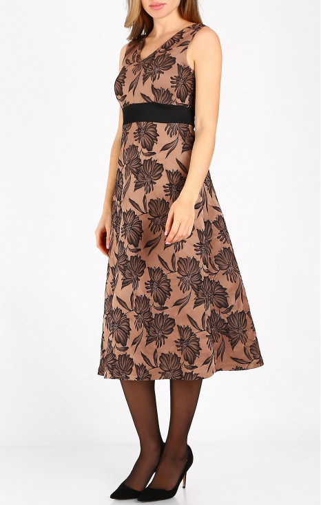 A luxurious jacquard dress in Cafe Crеme colour [1]