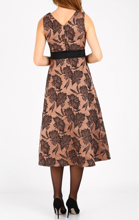A luxurious jacquard dress in Cafe Crеme colour