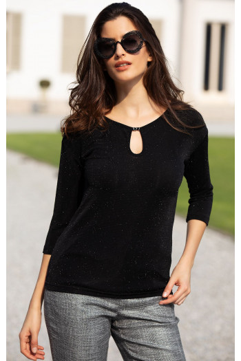 Stylish blouse in Black colour with sparkly threads