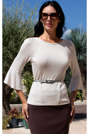 Soft Jersey Top in White Sand colour