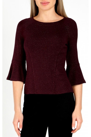 Soft Jersey Top in Red Mahogany colour