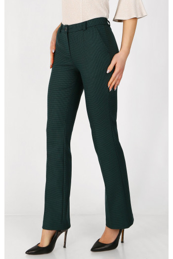 Formal straight-fit trousers in Blue and Green Colour
