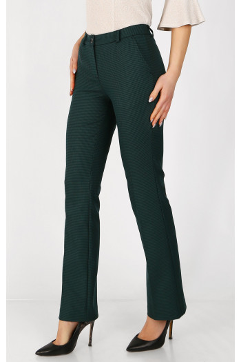 Formal straight-fit trousers in Blue and Green Colour
