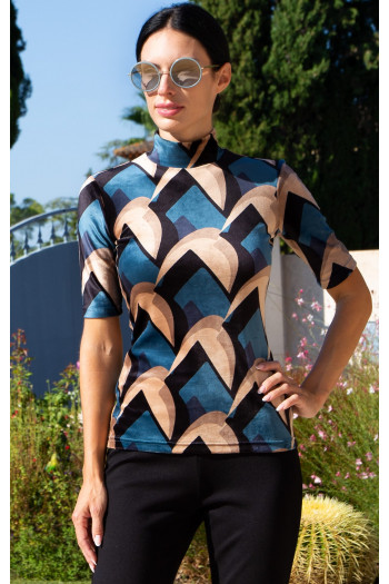Stretch Velvet Top – Cobalt Velvet Retro Art