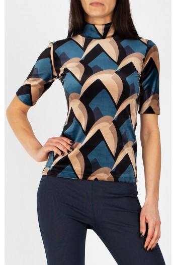 Stretch Velvet Top – Cobalt Velvet Retro Art