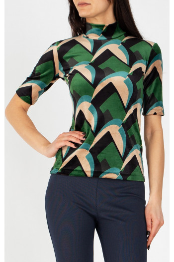 Stretch Velvet Top – Forest Velvet Retro Art