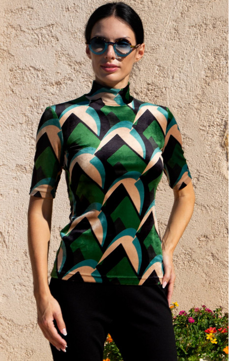Stretch Velvet Top – Forest Velvet Retro Art