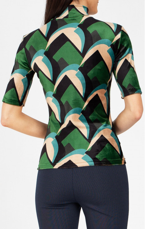 Stretch Velvet Top – Forest Velvet Retro Art [1]