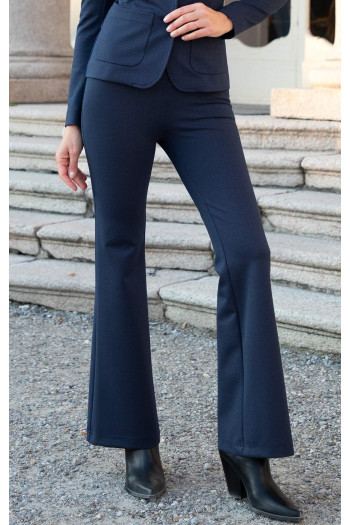 Navy Dots Structured Jersey Trousers [1]
