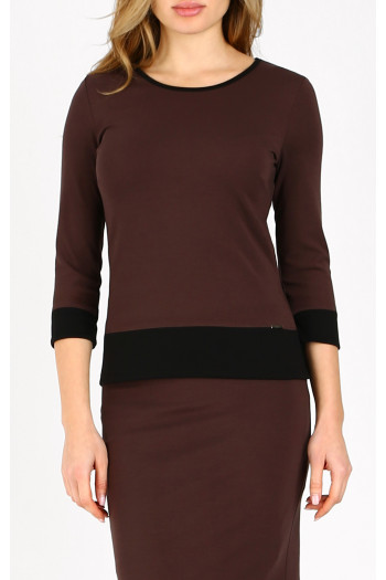 Blouse made of structured fabric in Chocolate Fondant color