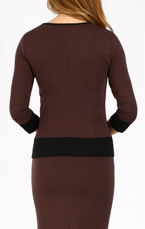 Blouse made of structured fabric in Chocolate Fondant color [1]