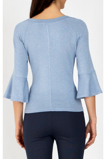Elegant blouse in Pearl Blue with shimmering threads [1]