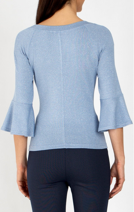 Elegant blouse in Pearl Blue with shimmering threads