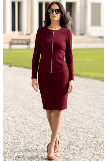 Sporty-elegant blazer in Burgundy made of structured knit fabric [1]