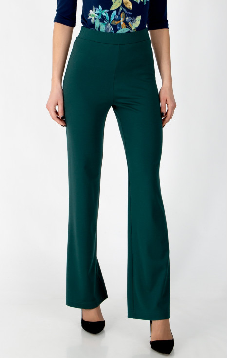 Trousers made of structured knit fabric in Botanical Garden dark green