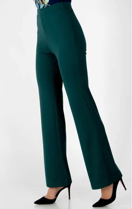 Trousers made of structured knit fabric in Botanical Garden dark green