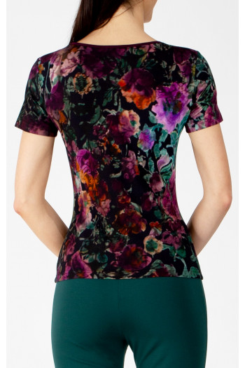 Blouse made from luxurious jersey in Plum Purple, Amethyst, and Alpine Green [1]