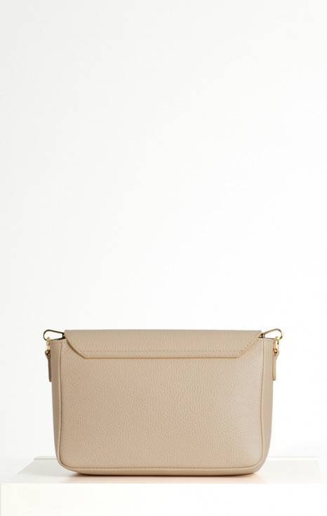 Daphne Leather Bag &ndash; Beige Pearl Button