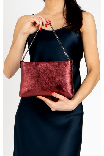 Small women’s leather bag in Rosso Scuro colo