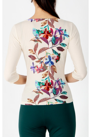 Elegant blouse in Vanilla Ice with a vertical floral pattern [1]