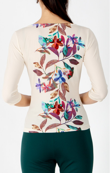 Elegant blouse in Vanilla Ice with a vertical floral pattern [1]
