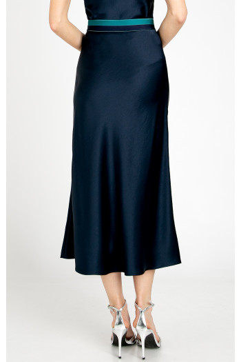 Elegant satin skirt in Evening Blue [1]