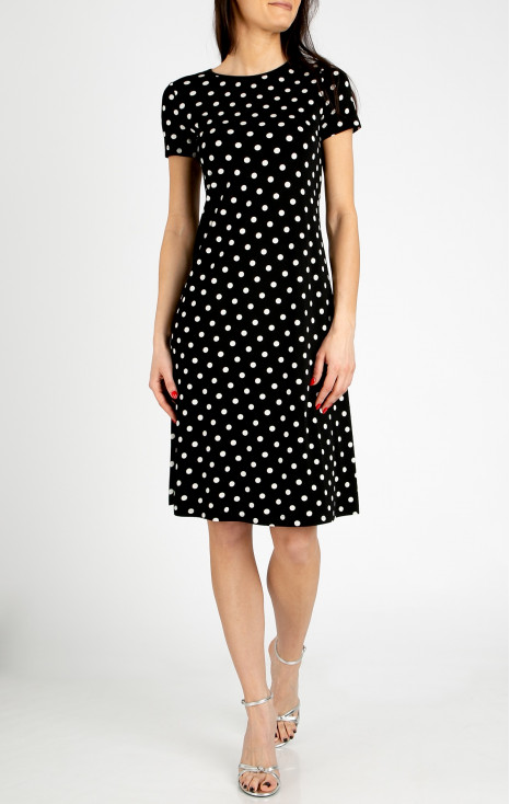 Dress made from luxurious heavy jersey in a Polka Dots pattern
