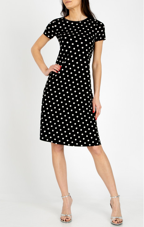 Dress made from luxurious heavy jersey in a Polka Dots pattern
