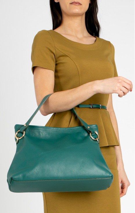 Large Women’s Bag in Soft Genuine Leather Alpine Green [1]