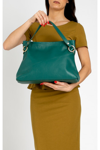 Large Women’s Bag in Soft Genuine Leather Alpine Green