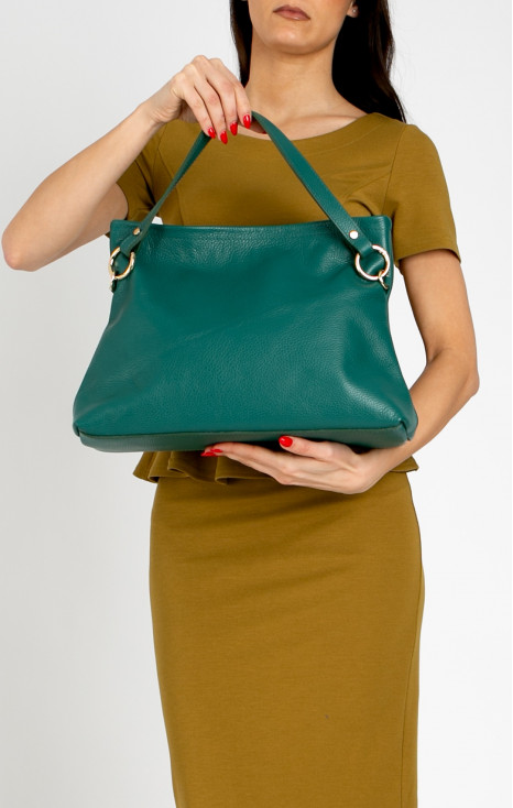 Large Women’s Bag in Soft Genuine Leather Alpine Green