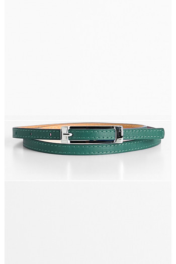 Slim Genuine Leather Belt – Alpine Green [1]