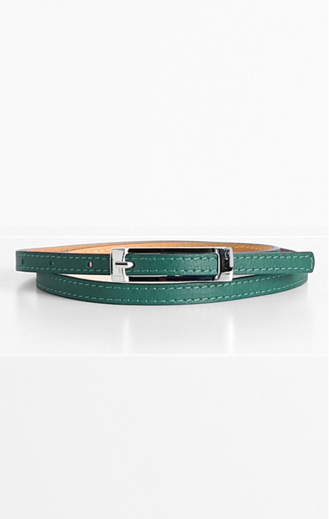 Slim Genuine Leather Belt &ndash; Alpine Green
