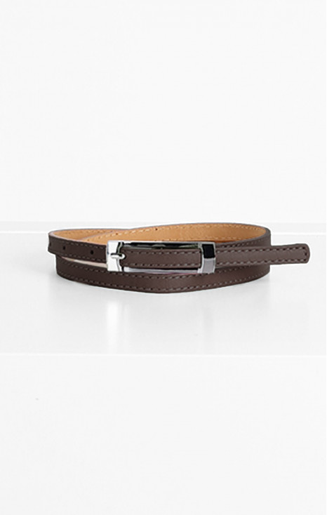 Slim Genuine Leather Belt &ndash; Brown Chocolate