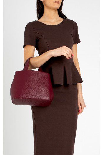 Practical Small Genuine Leather Bag Wine Red [1]