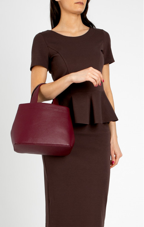 Practical Small Genuine Leather Bag Wine Red [1]