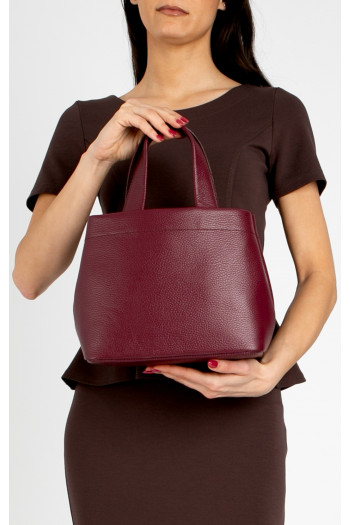 Practical Small Genuine Leather Bag Wine Red
