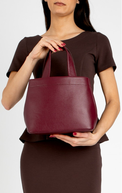 Practical Small Genuine Leather Bag Wine Red