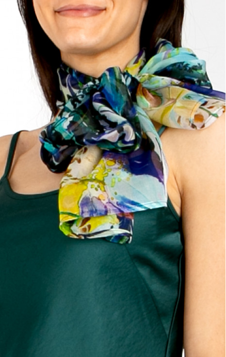 Luxury silk scarf with a delicate floral pattern