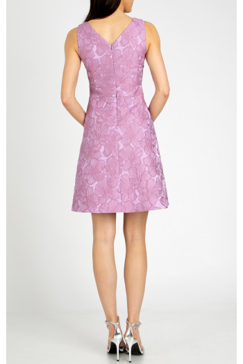 Elegant dress in satin jacquard in Lavender Mist [1]