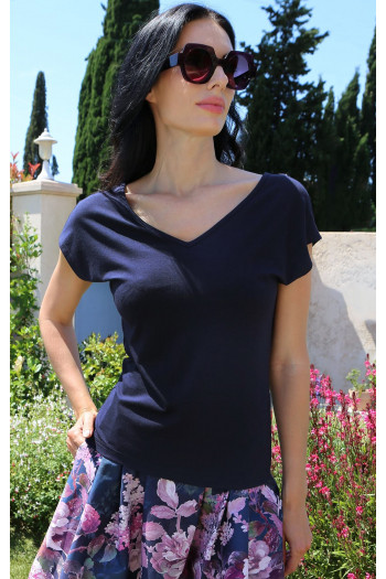 Comfortable summer blouse in Deep Indigo Color