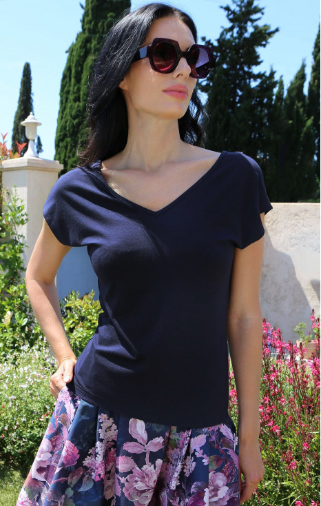Comfortable summer blouse in Deep Indigo Color