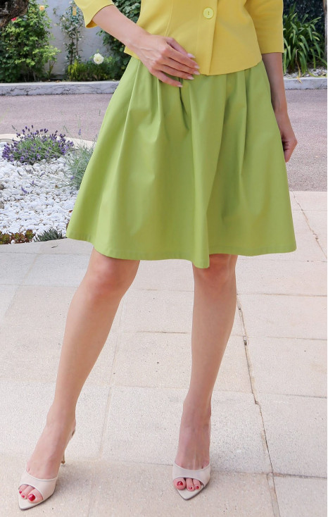 Flared cotton skirt in Golden Palm Color