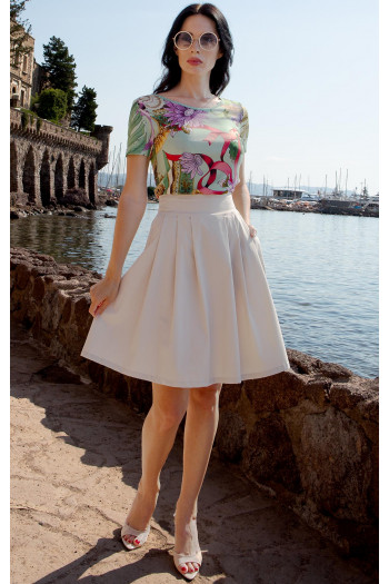 Cotton skirt in Cloud Cream Color with a high waist [1]