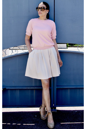 Loose-fit blouse made of cotton with a fine textured finish in Lotus [1]
