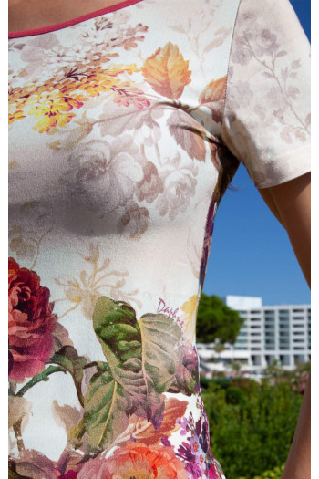 Short-Sleeve Jersey Top – Floral Symphony Ecru [1]
