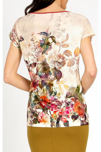 Relaxed Jersey Top – Floral Symphony Ecru [1]