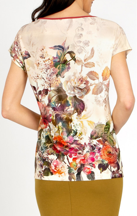 Relaxed Jersey Top – Floral Symphony Ecru [1]