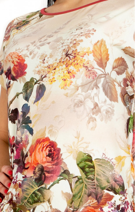 Relaxed Jersey Top &ndash; Floral Symphony Ecru